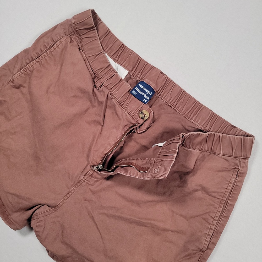 Maamgic Chino Shorts Mens 38 Dusty Rose Solid Regular Fit Cotton Stretch Casual